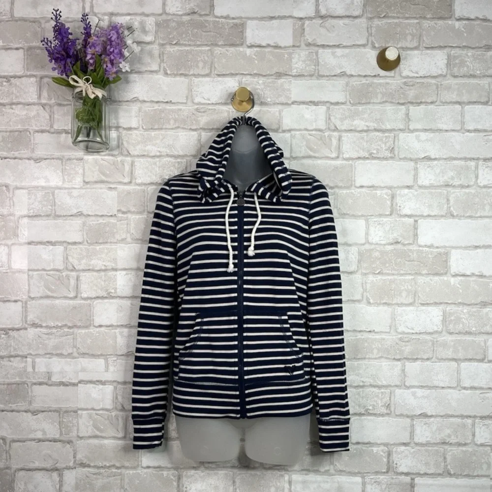 Roxy Navy and White Striped Hoodie